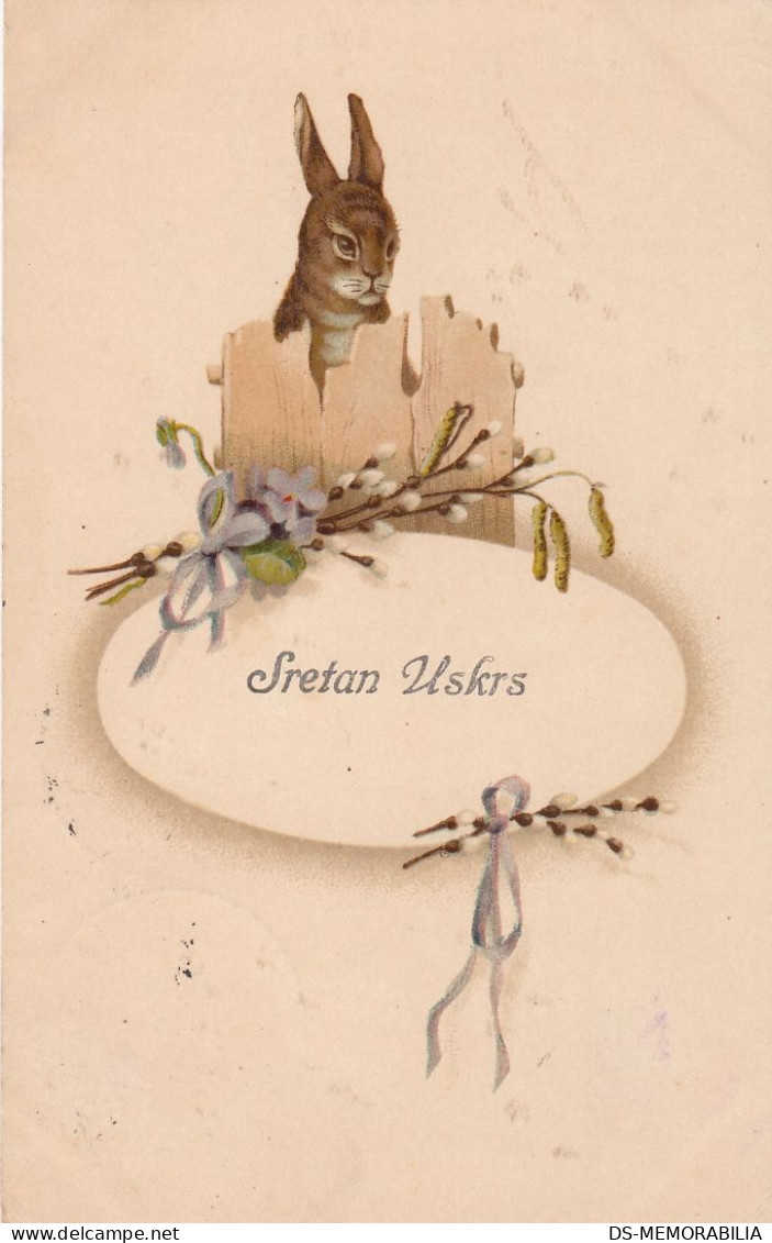 Sretan Uskrs , Happy Easter , Bunny Rabbit Kaninchen , Goat Willow 1921 - Easter