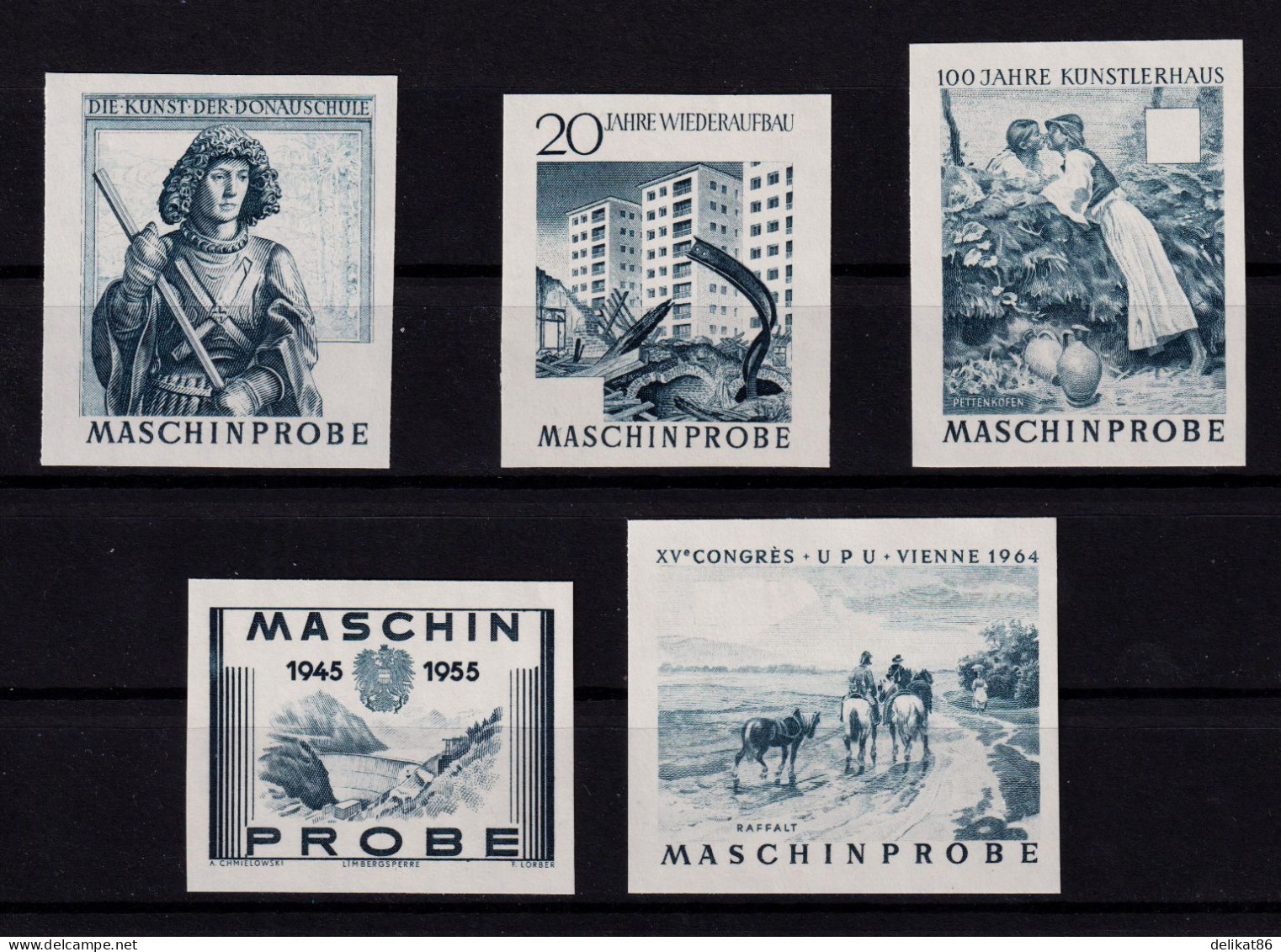 Probedruck Test Stamp Specimen Maschinprobe Staatsdruckerei Wien  NEUE FARBE - Proofs & Reprints