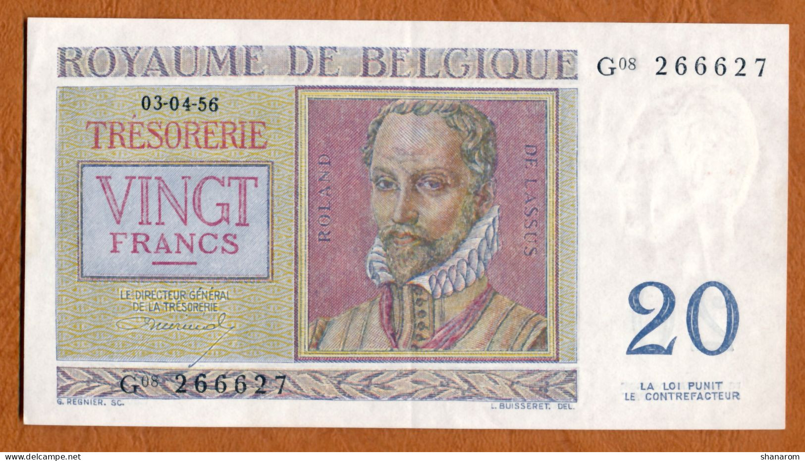 1956 // BELGIQUE // ROYAUME DE BELGIQUE // Vingt Francs // SUP-XF - Andere & Zonder Classificatie