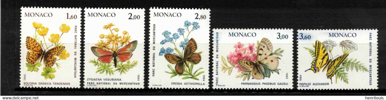 MONACO  Timbres Neufs **  De  1984 ( Ref  MC563 ) Faune -Papillons Du Mercantour - Unused Stamps