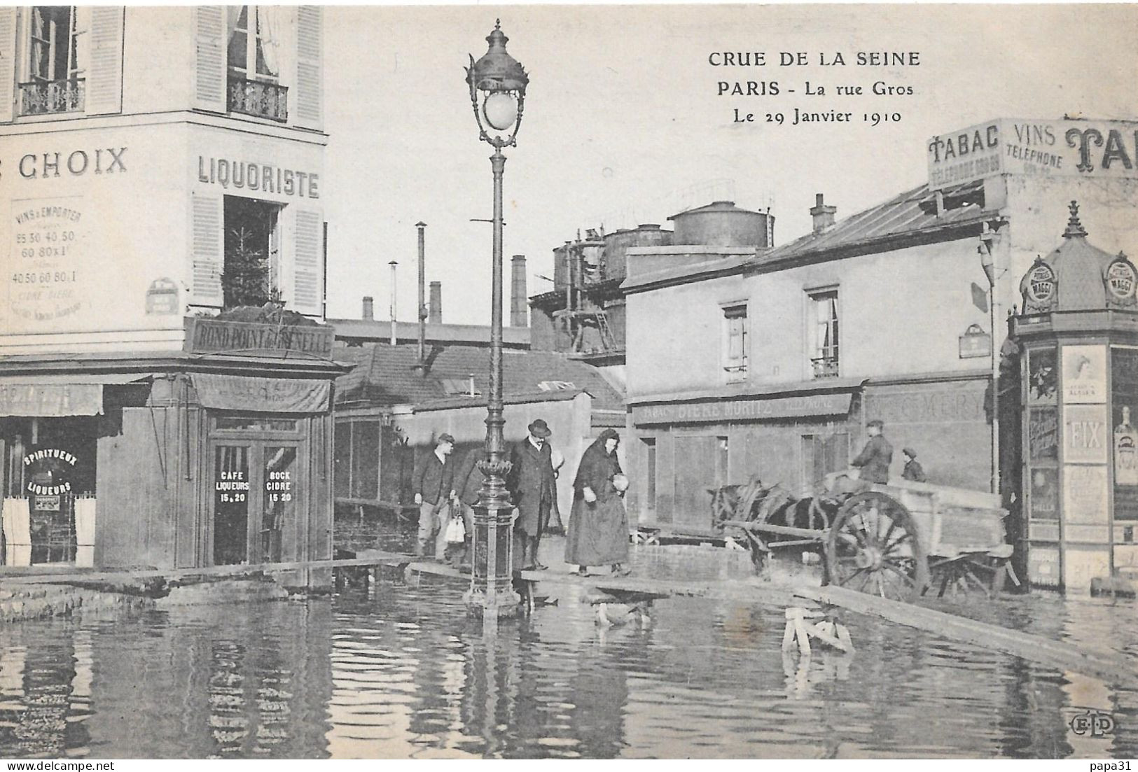 PARIS - La Crue De La Seine - La Rue Gros  Le 29 Janvier 1910 - De Overstroming Van 1910