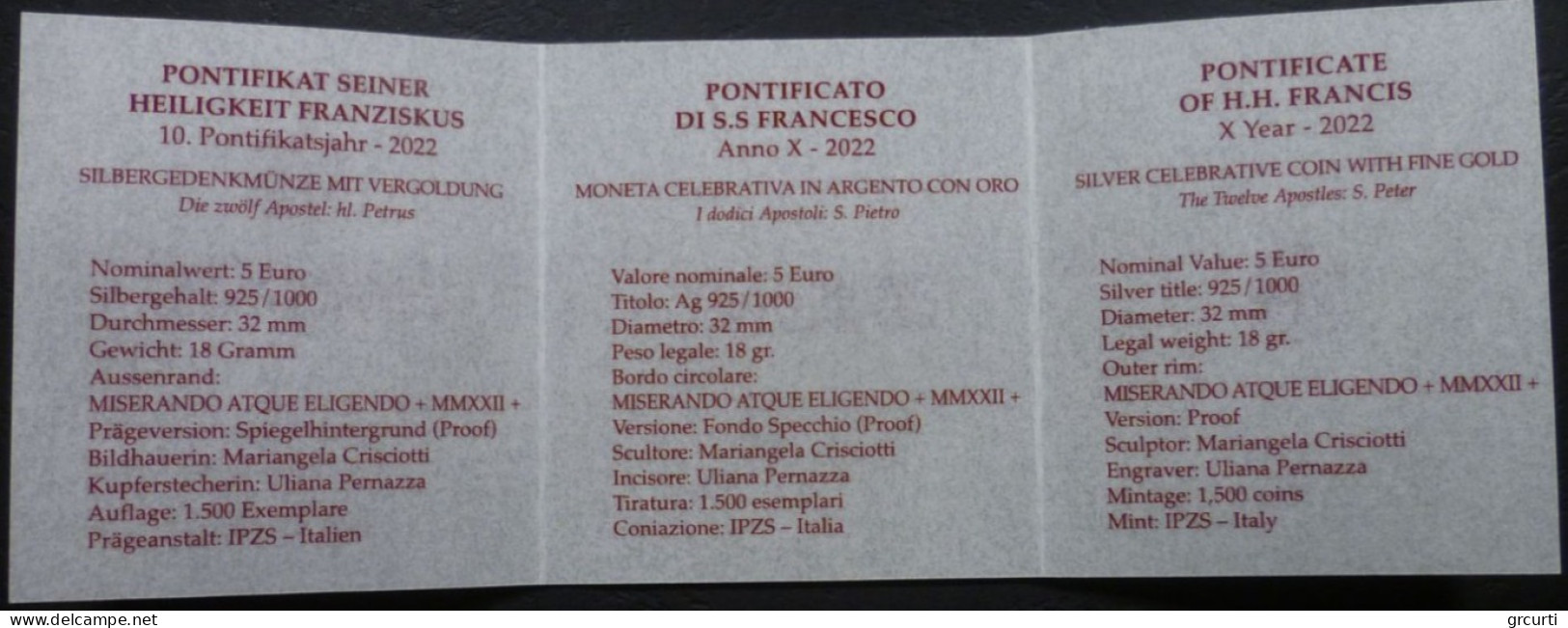 Vaticano - 5 Euro 2022 - 50° anniversario dell'Associazione SS. Pietro e Paolo - UC# 304