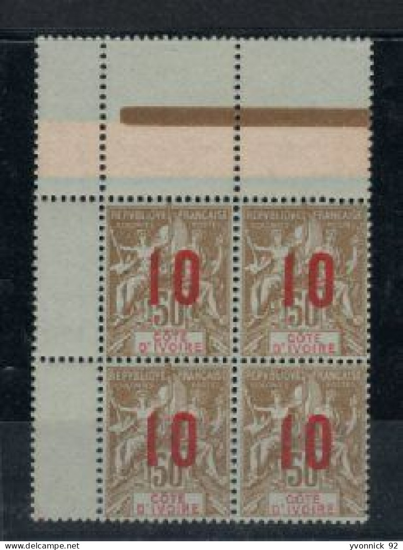 Côte - D ' Ivoire  _(1912 ) 1bloc De 4 Timbres 50c Neufs N °39 - Nuovi