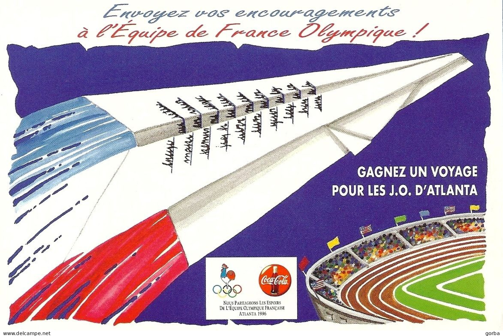 *CPM - Envoyez Vos Encouragements à L'Equipe De France Olympique - Atlanta 1996 - Olympische Spelen