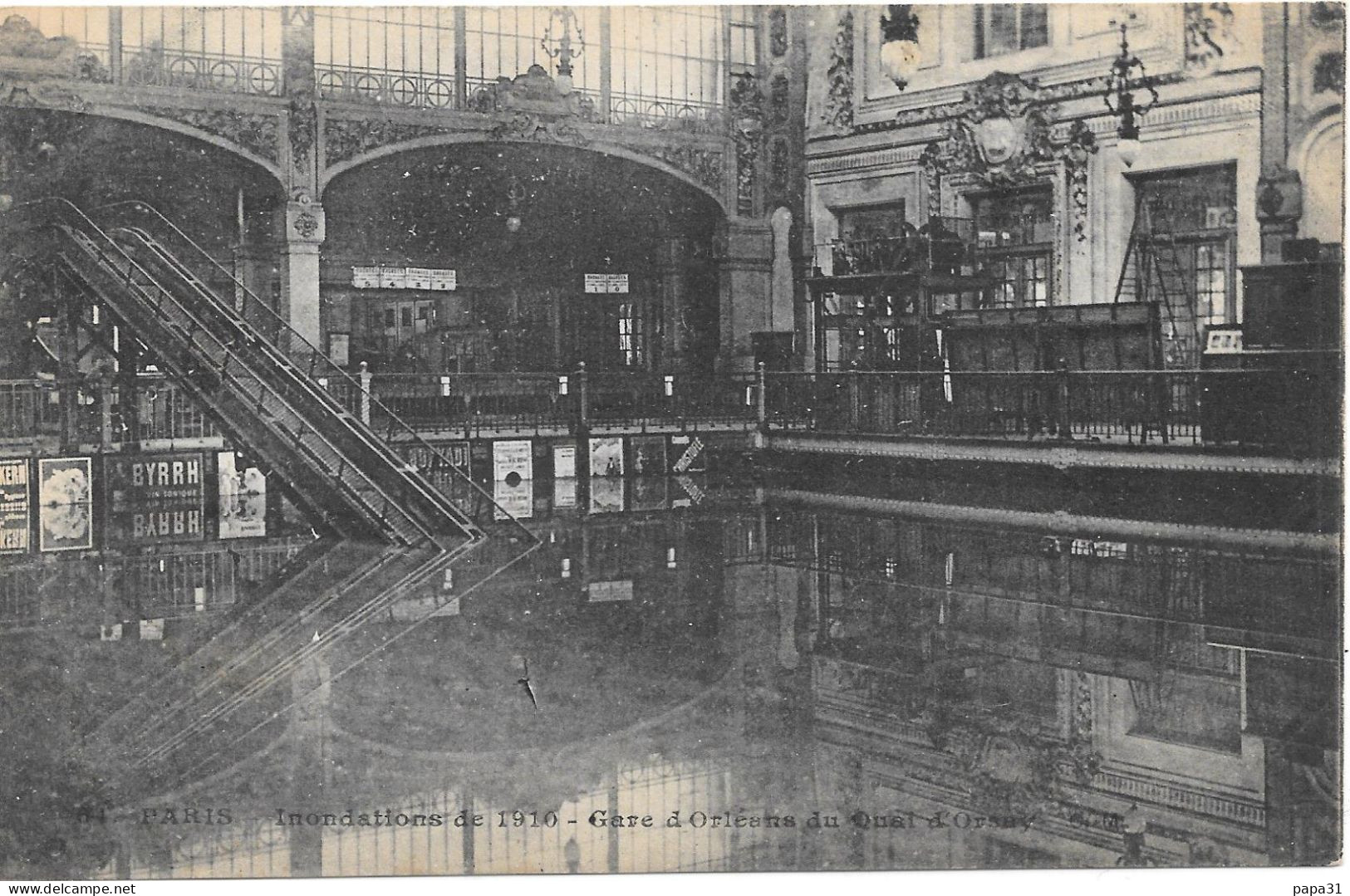 PARIS -  Inondations De 1910- La Gare D'Orléan Quai D'Orsey - Paris Flood, 1910