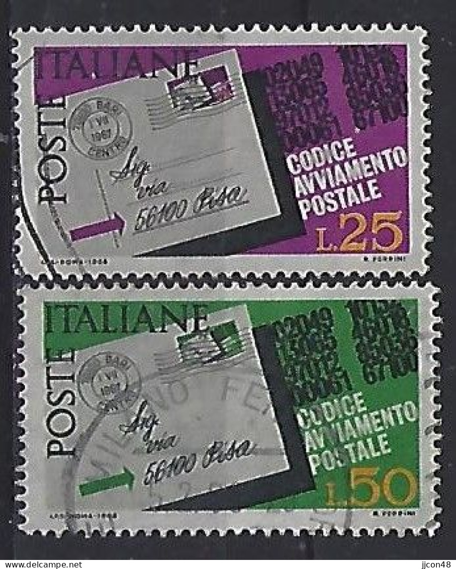 Italy 1968  Einfuhrung Der Postleitzahlen (o) Mi.1251-1252 - 1961-70: Afgestempeld