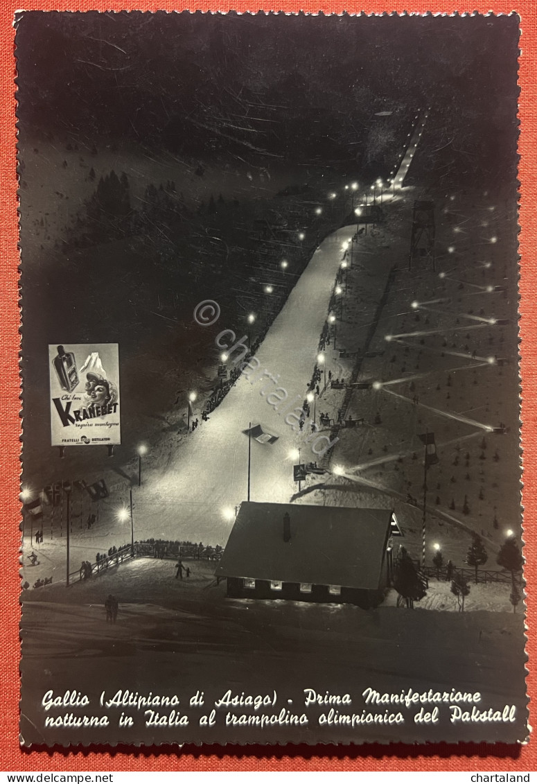 Cartolina - Gallio ( Altipiano Di Asiago ) - Prima Manifestazione Notturna 1956 - Vicenza