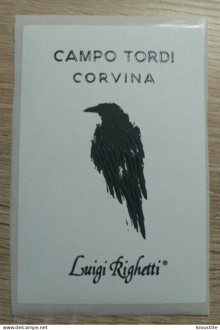 THEME CORBEAU : ETIQUETTE DE VIN CAMPO TORDI - ITALIE - NEUVE - Autres & Non Classés