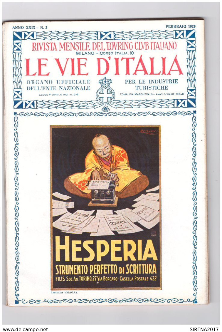 MAUZAN - HESPERIA Strumento Perfetto Di Scrittura - LE VIE D'ITALIA 1923 Integra - Otros & Sin Clasificación