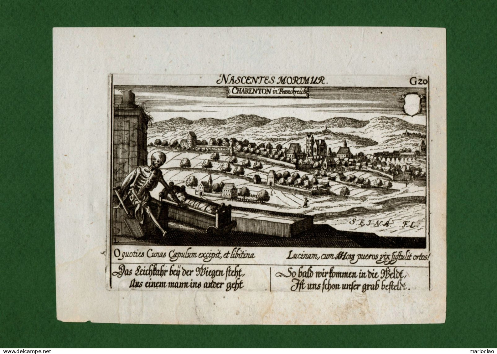 ST-FR CHARENTON-LE-PONT 1630~ Charenton In Franckreich Daniel Meisner -NASCENTES MORIMUR - Estampes & Gravures