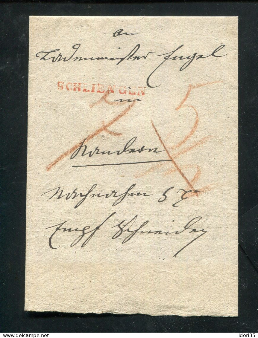 "BADEN" 1842, Vorphila-Brief Mit Rotem L1 "SCHLIENGEN", Innen "Grossh.Bad.Bezirksamt Muellheim" (L1187) - Préphilatélie