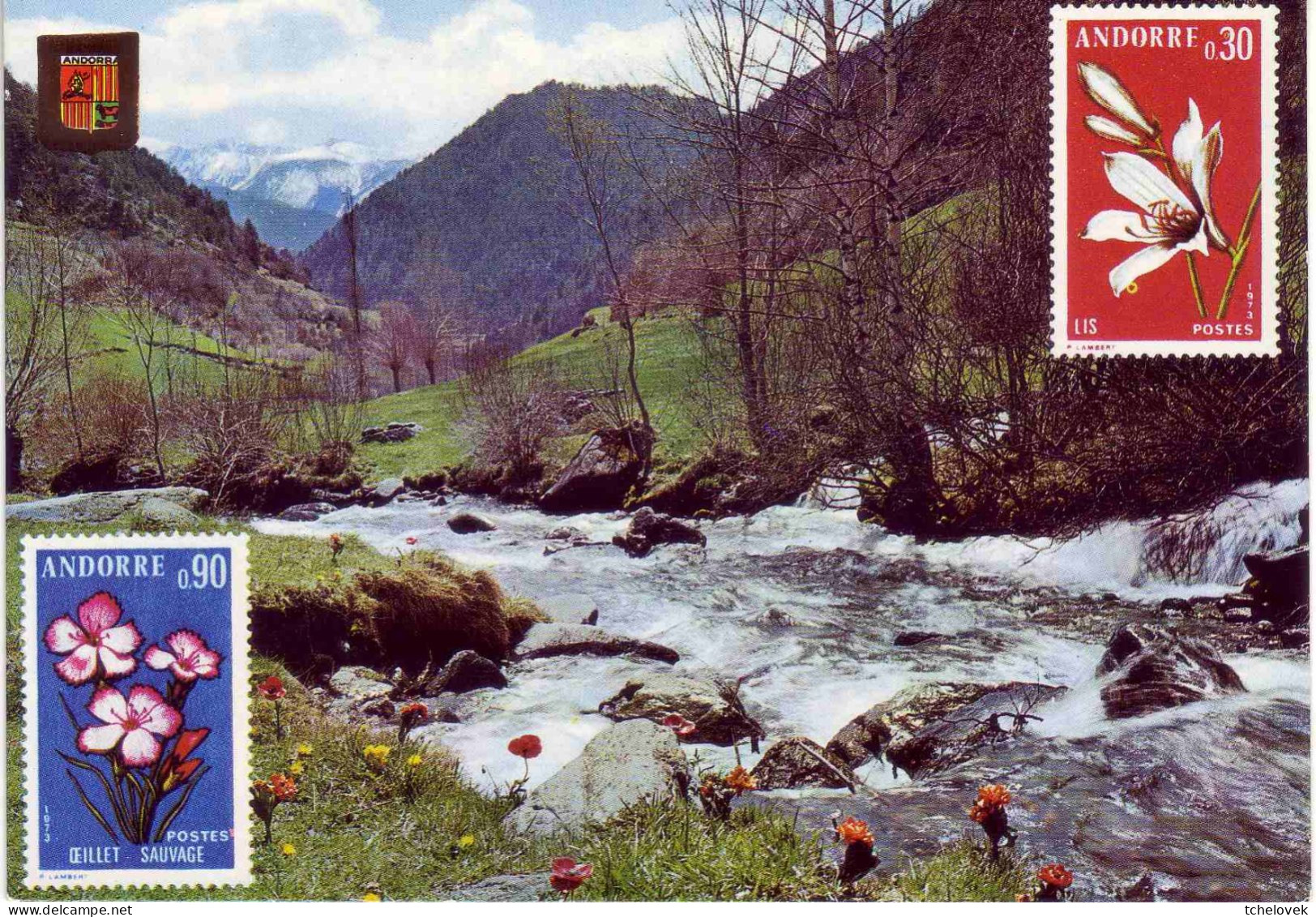 (99). Andorre Andorra Ed Cedosa N° 118 Bonics Aspectes & 214 Fleurs Timbre Sur Carte - Andorre