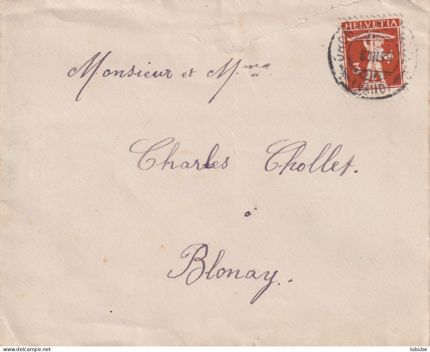 Brieflein  Oron-le-Château (Vaud) - Blonay       1920 - Cartas & Documentos