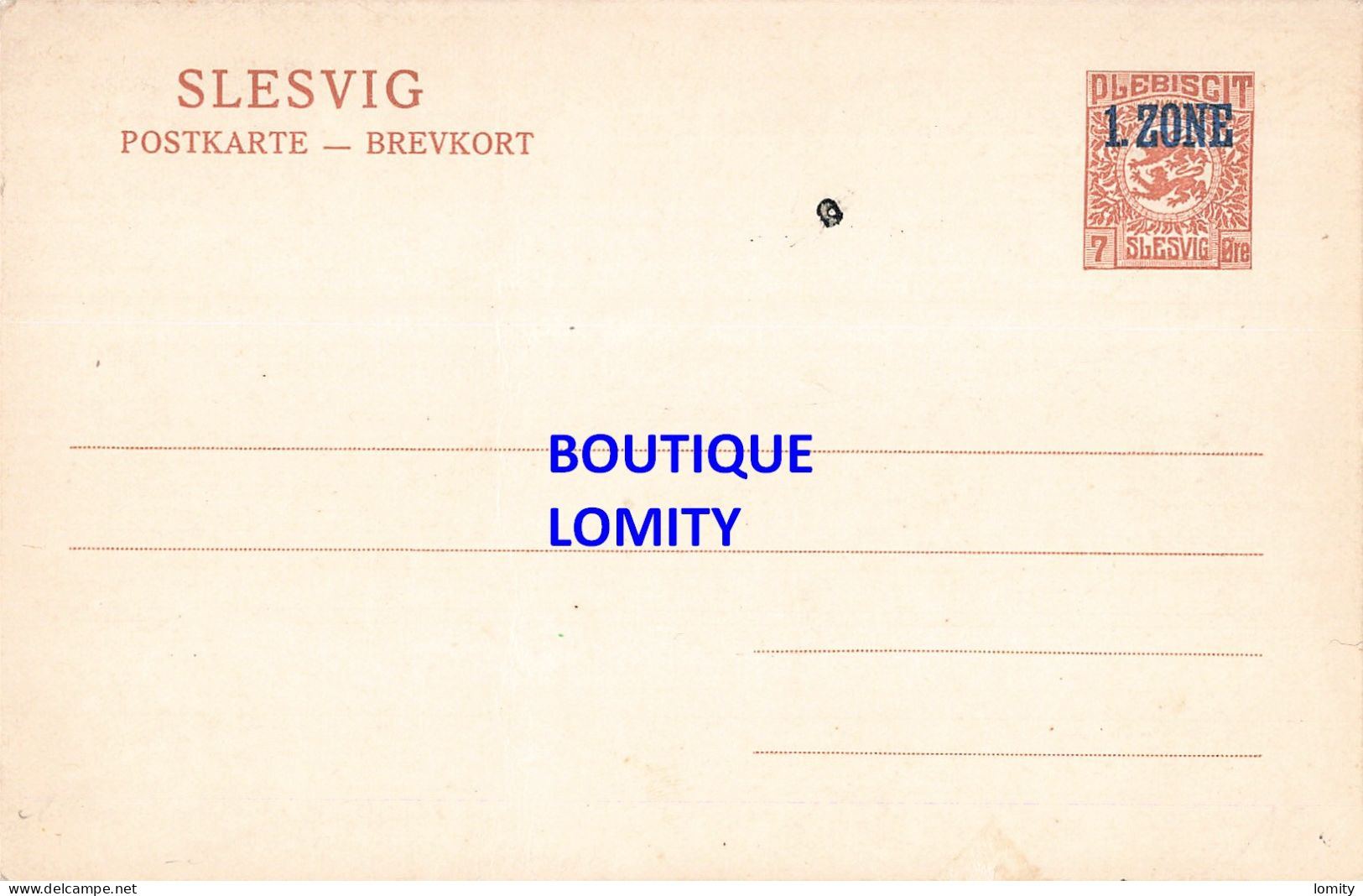 Allemagne Plebiscite Entier Postal Surcharge 1 Zone Ganzsache Plebiscit Schlesvig Slesvig - Schleswig