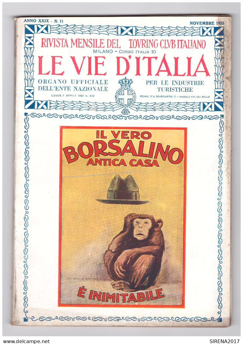 DUDOVICH - BORSALINO Antica Casa - 3 - LE VIE D'ITALIA 1923 Integra - Anno XXIX - Otros & Sin Clasificación