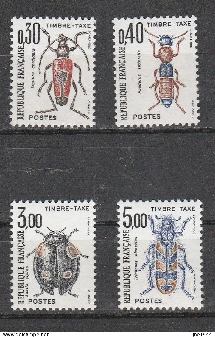 France Taxe N° 109 à 112 ** Insectes Série Compléte De 4 Valeurs - 1960-.... Postfris