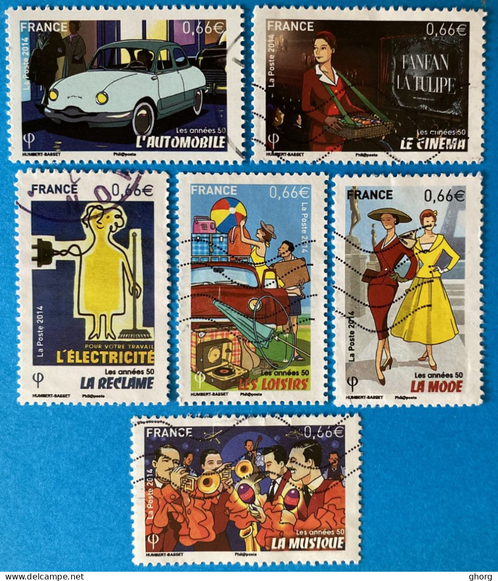 France 2014 : Les Années 50 N° 4875 à 4880 Oblitéré - Used Stamps