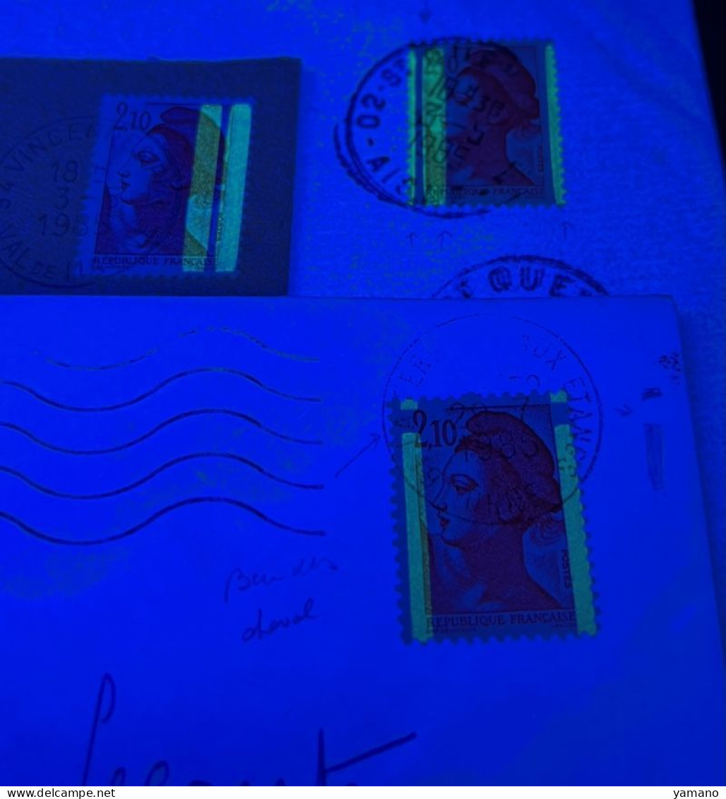 FRANCE 1985  -  3 Enveloppes Liberté 2.10 Avec 3 Variétés PHO Différentes - Lettres & Documents