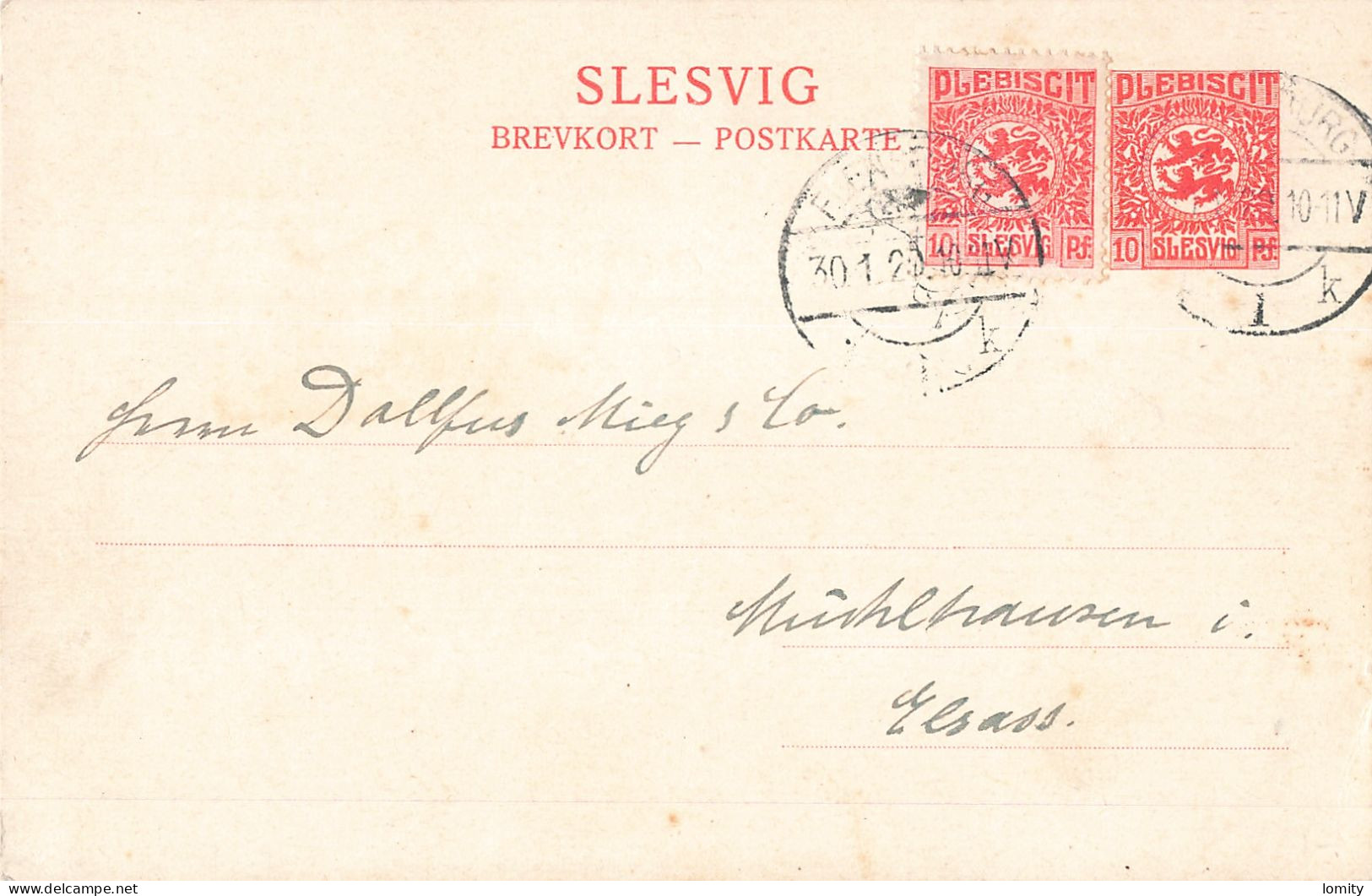 Allemagne Schleswig Slesvig Plebiscit Plebiscite Ganzsache Entier Postal + Timbre Cachet 1920 - Schleswig