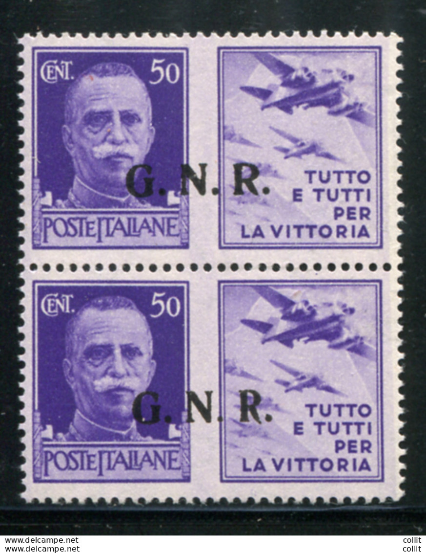 Propaganda Di Guerra "GNR" Cent. 50 Aviazione Soprastampa II E III Tipo - Mint/hinged
