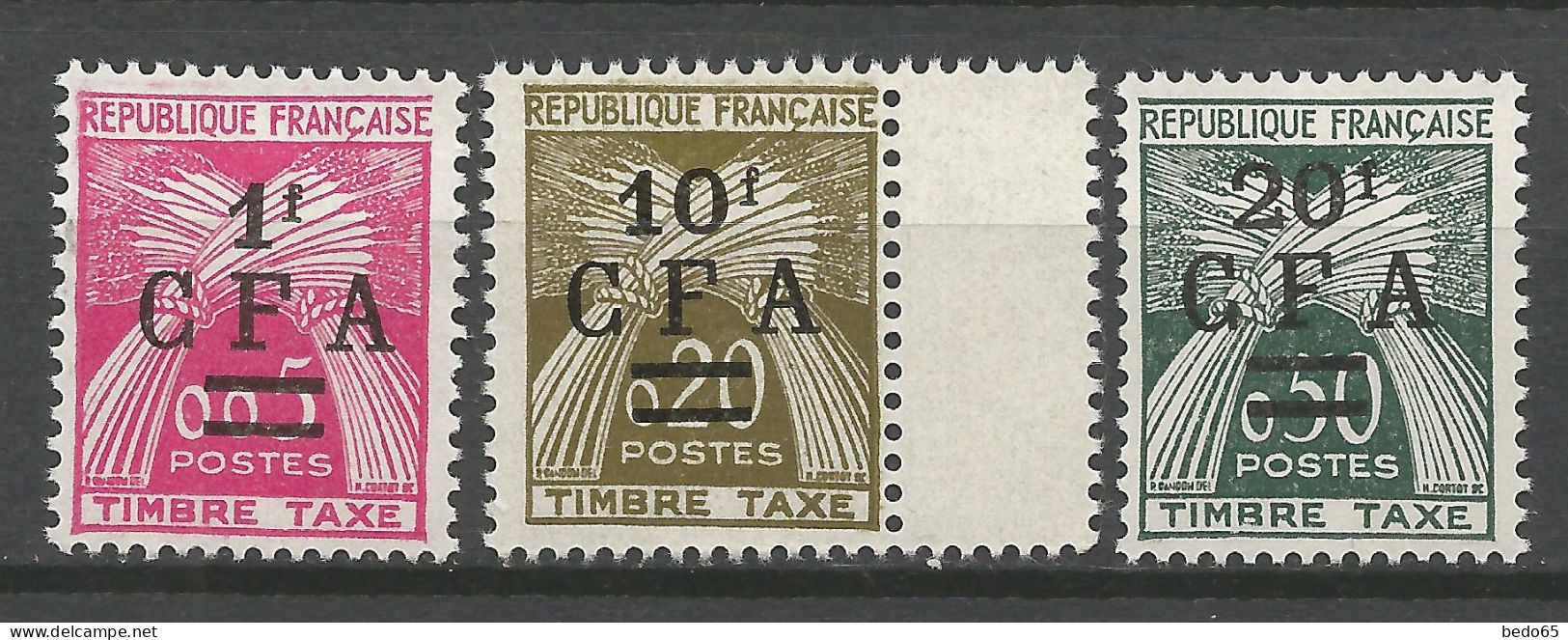 REUNION Taxe N° 45 à 47 Série Complète  NEUF** LUXE SANS CHARNIERE NI TRACE / Hingeless  / MNH - Strafport