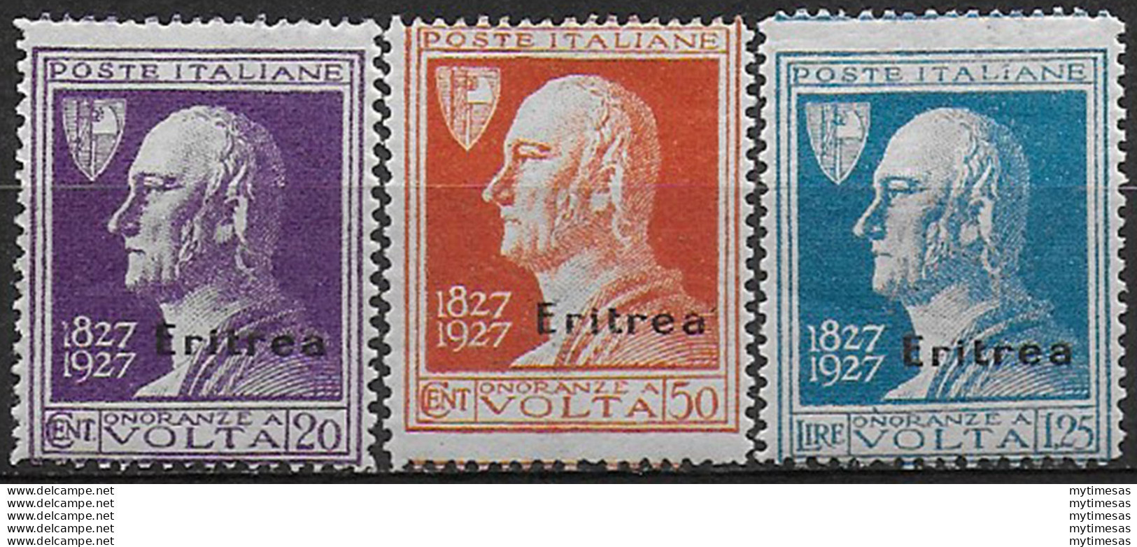 1927 Eritrea Volta 3v. Mc MNH Sassone N. 120/22 - Other & Unclassified