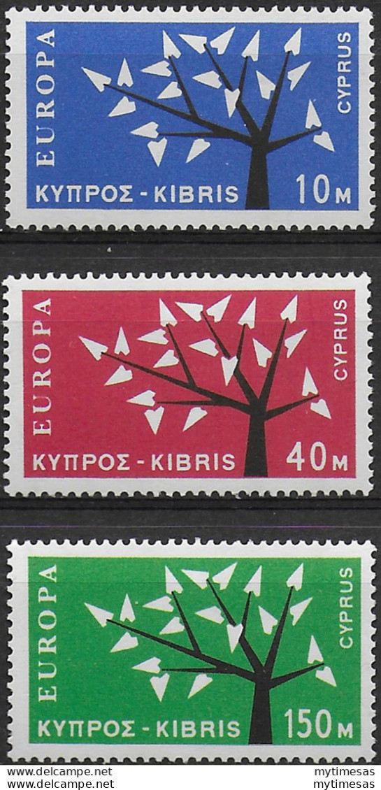 1963 Cyprus Europa Tree 3v. MNH SG N. 224/26 - Other & Unclassified