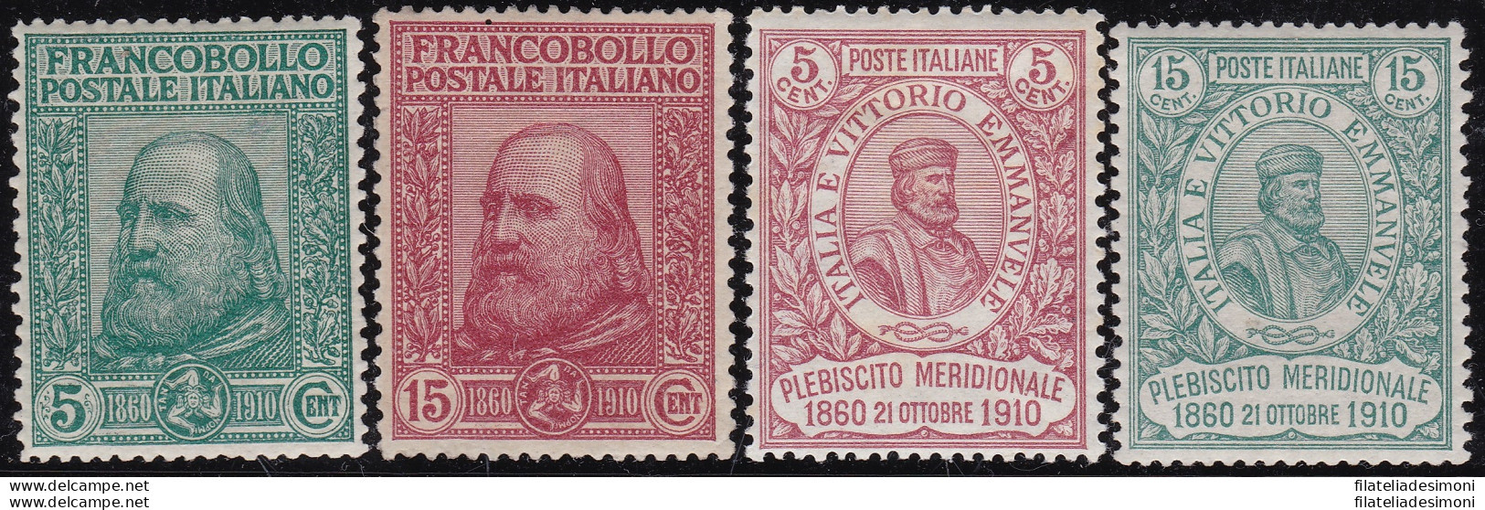 1910 Regno Di Italia, Garibaldi ,n° 87/90 MNH/** Certificato Diena  BUONA CENTR - Otros & Sin Clasificación