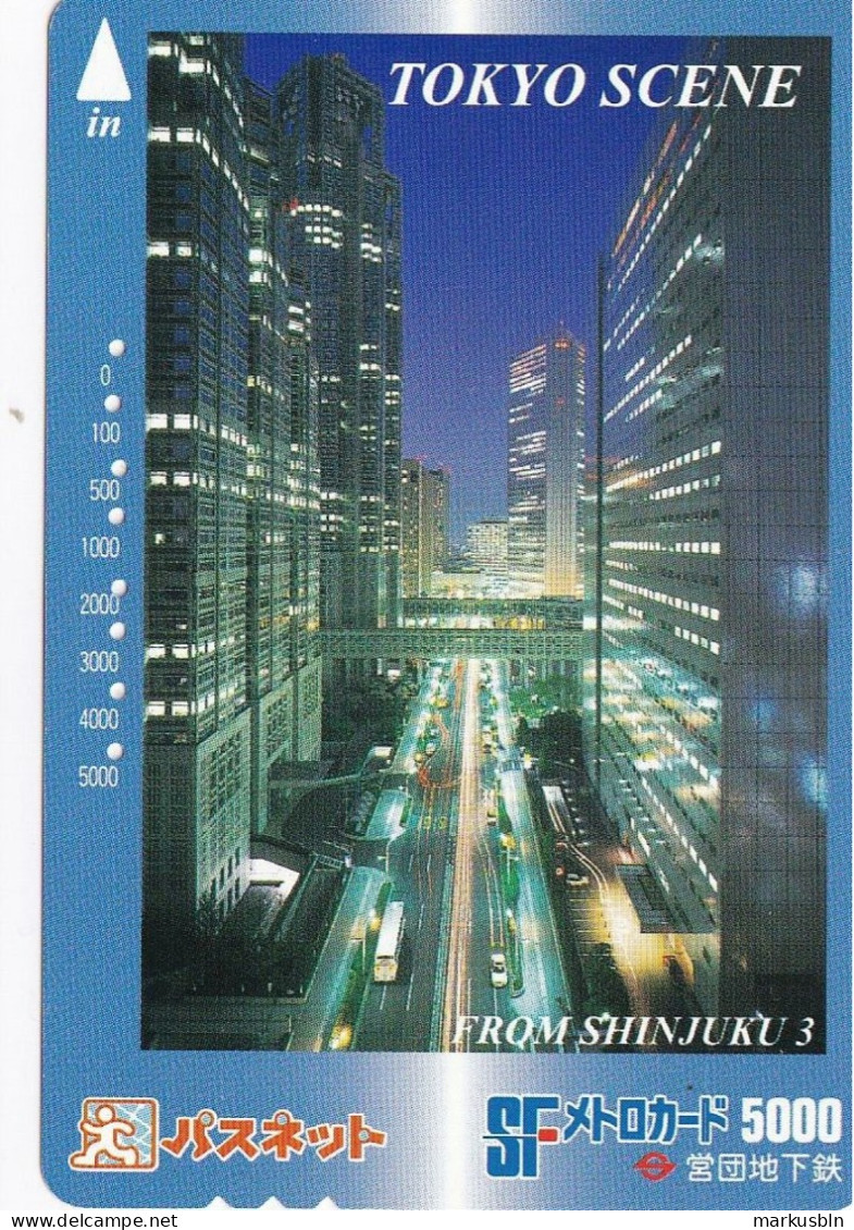 Japan Prepaid SF Card 5000 - Tokyo Skyline By Night Shinjuku - Japón