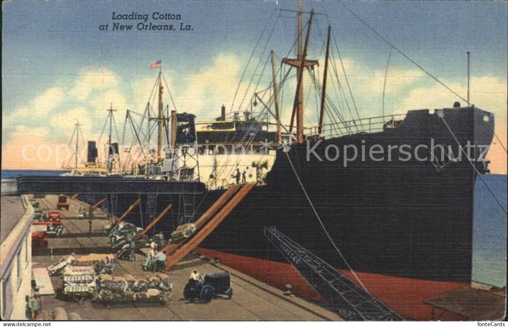 11701055 New_Orleans_Louisiana Loading Cotton Steamer Port - Other & Unclassified