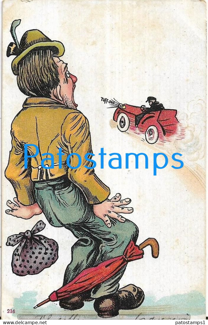 228229 ART ARTE HUMOR THE CAR THEFT CIRCULATED TO ARGENTINA POSTAL POSTCARD - Non Classés