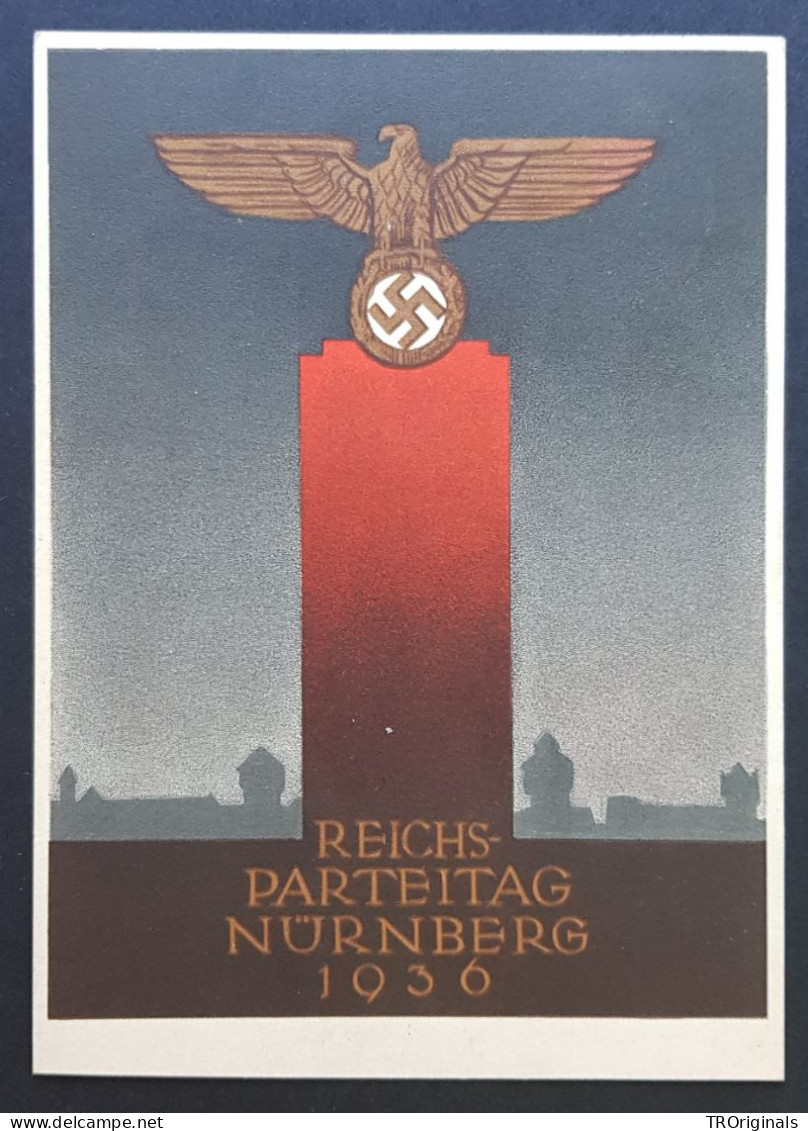 GERMANY THIRD 3rd REICH ORIGINAL PROPAGANDA POSTCARD NSDAP REICHSPARTEITAG NÜRNBERG 1936 - Oorlog 1939-45