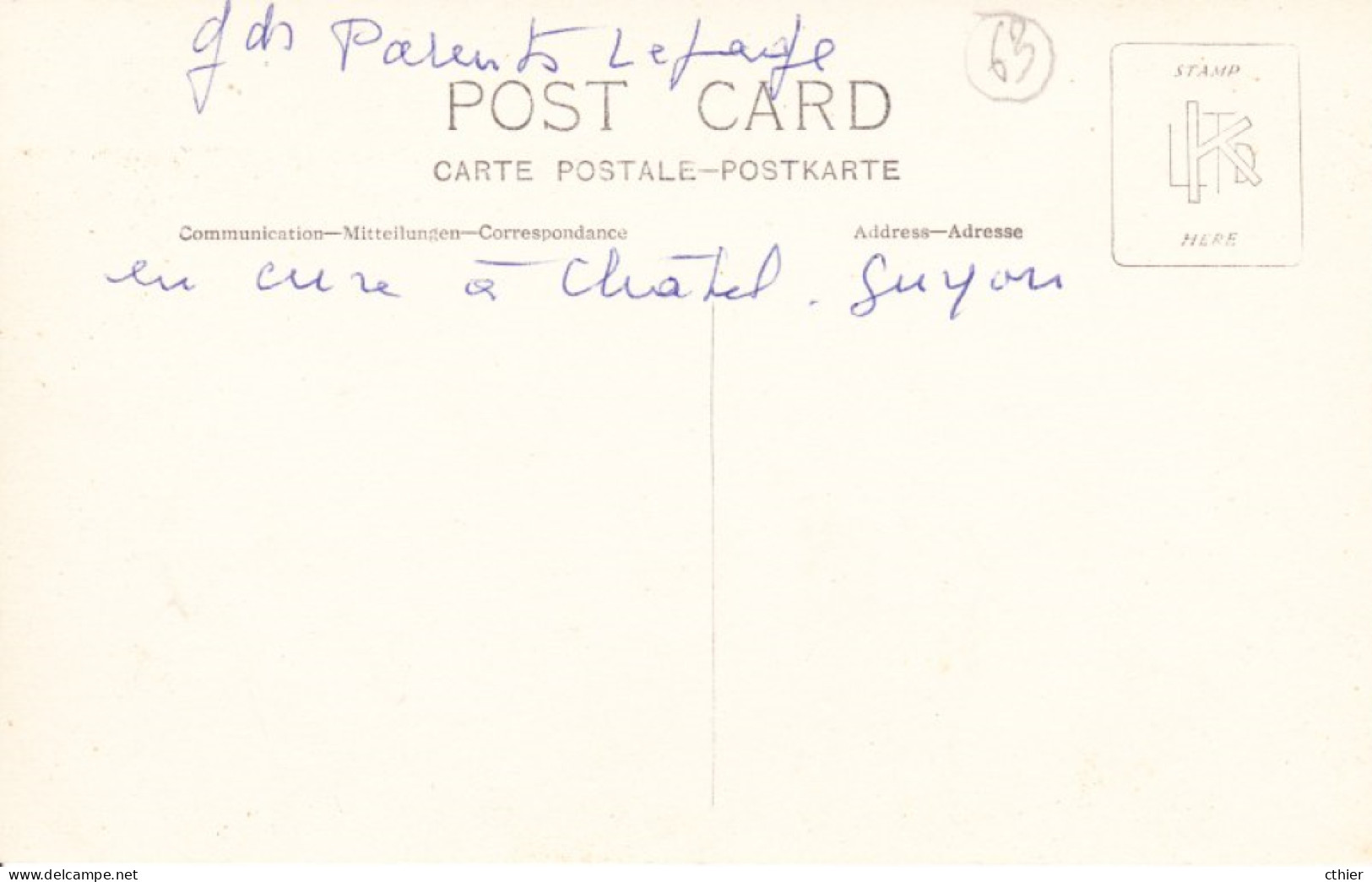 CPA  CHATEL GUYON 63 - Carte Photo - La Cure - Châtel-Guyon