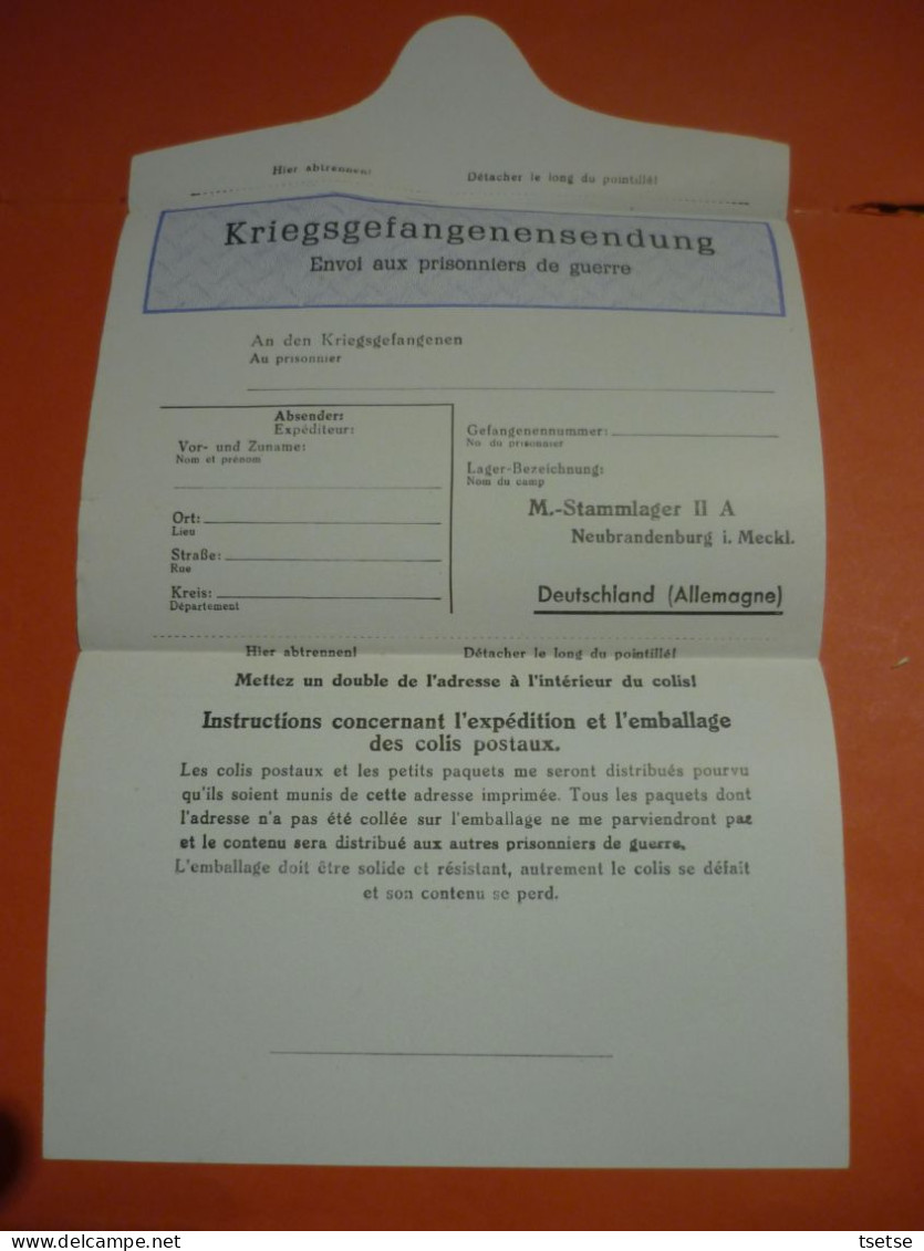 WW2 /  2 Bordereaux De Livraison Pour Les Colis Aux Prisonniers / Allemand-Français - War 1939-45