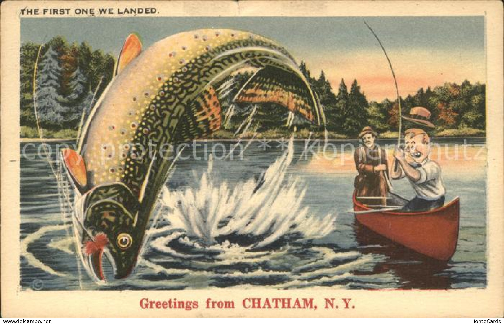 11700988 Chatham_New_York Fishing Karikatur - Autres & Non Classés