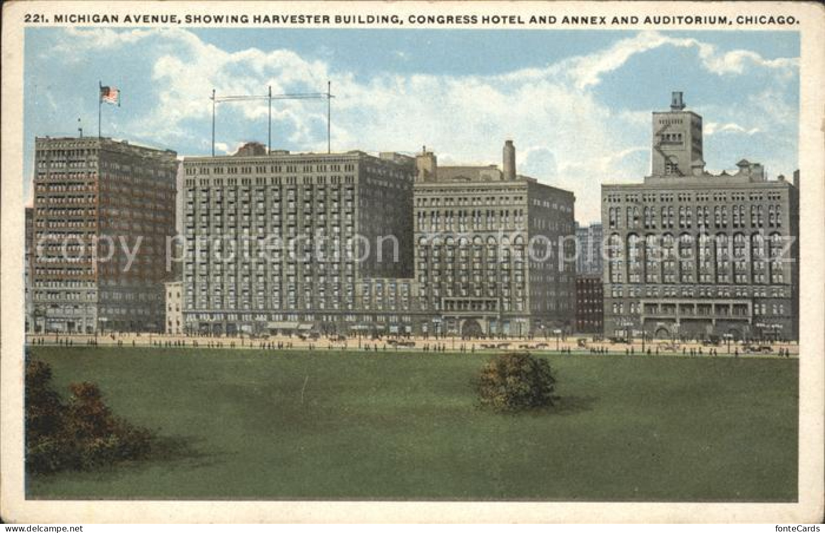 11700963 Chicago_Illinois Michigan Avenue Harvester Building Congress Hotel Anne - Andere & Zonder Classificatie