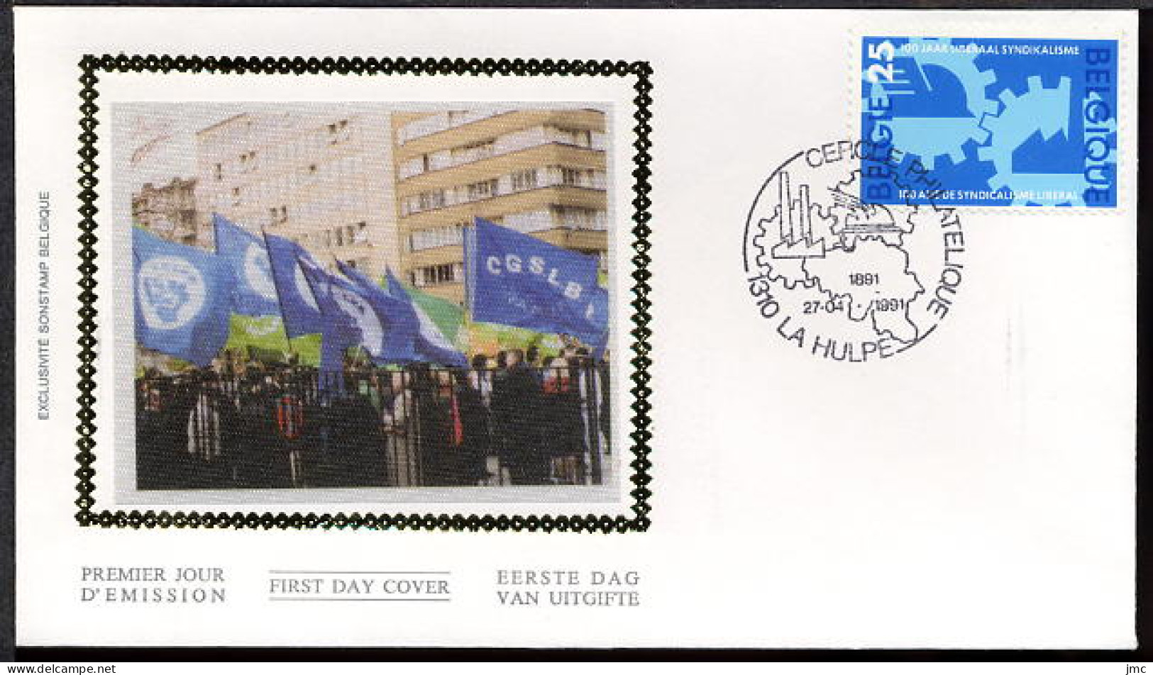 FDC SOIE / ZIJDE 2405 - 27/04/1991 - 100 Ans Syndicat Libéral (1 Pli, Oblitération 1310 La Hulpe) - 1991-2000