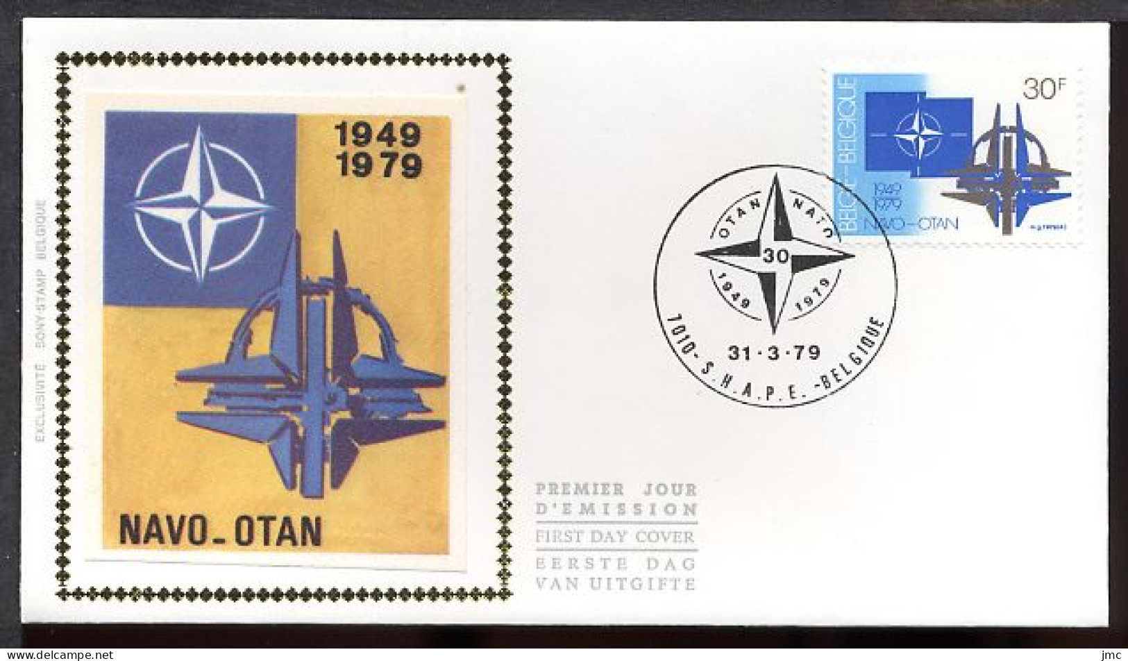 FDC SOIE / ZIJDE 1927 - 31/03/1979 - OTAN (1 Pli, Oblitération 7010 S.H.A.P.E.) - 1971-1980