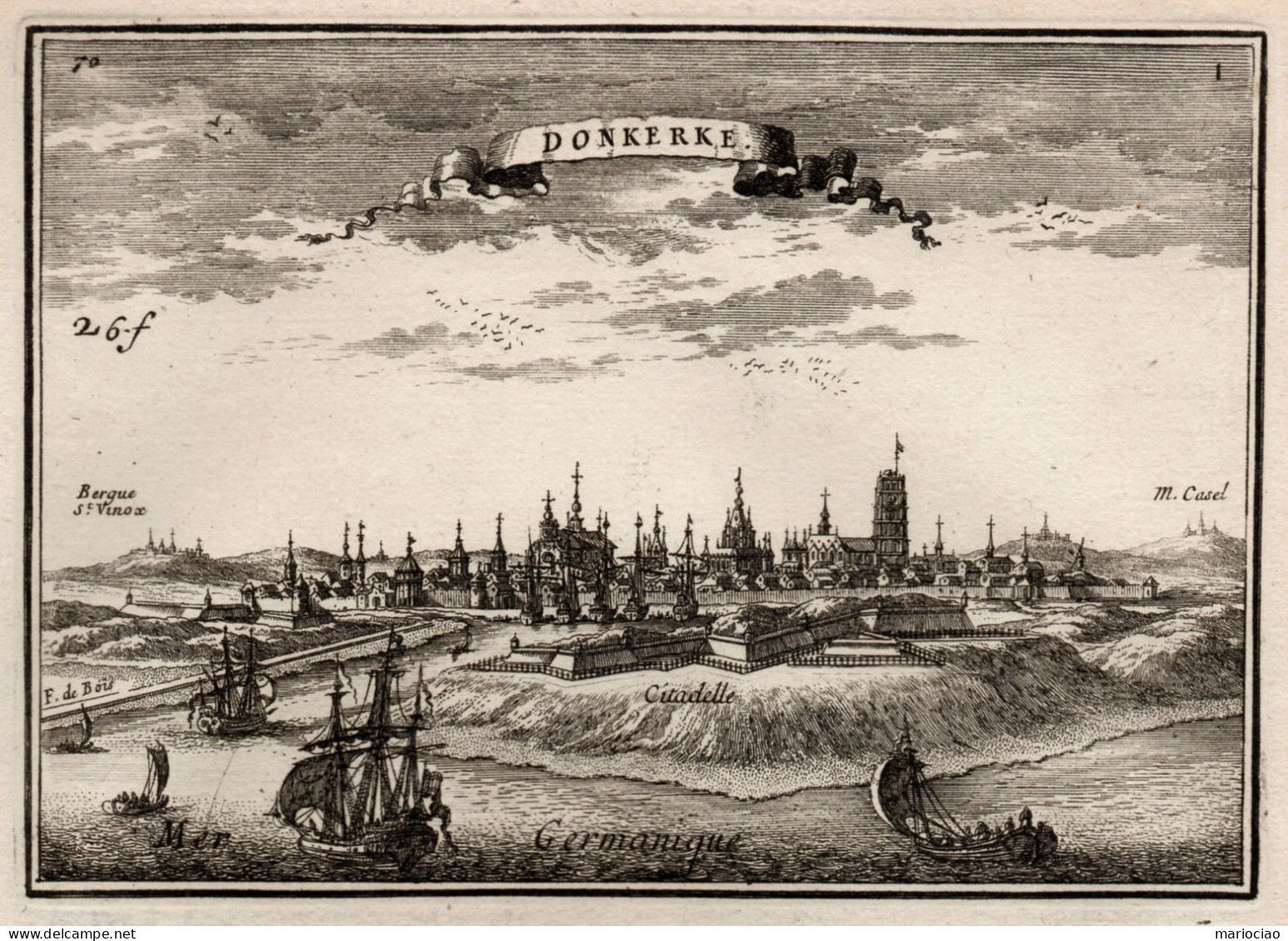 ST-FR DUNKERQUE 1667 Donkerke Panorama +Plan De La Ville +Carte Du Gouvernement - Estampas & Grabados