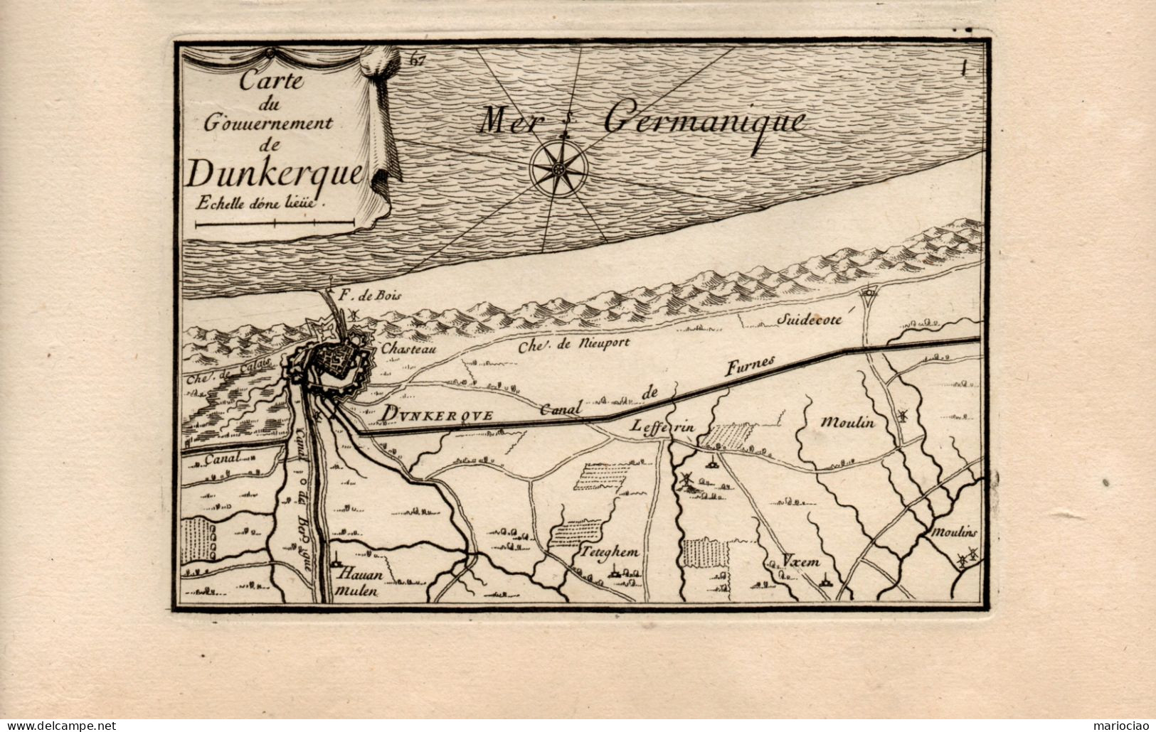 ST-FR DUNKERQUE 1667 Donkerke Panorama +Plan De La Ville +Carte Du Gouvernement - Estampas & Grabados