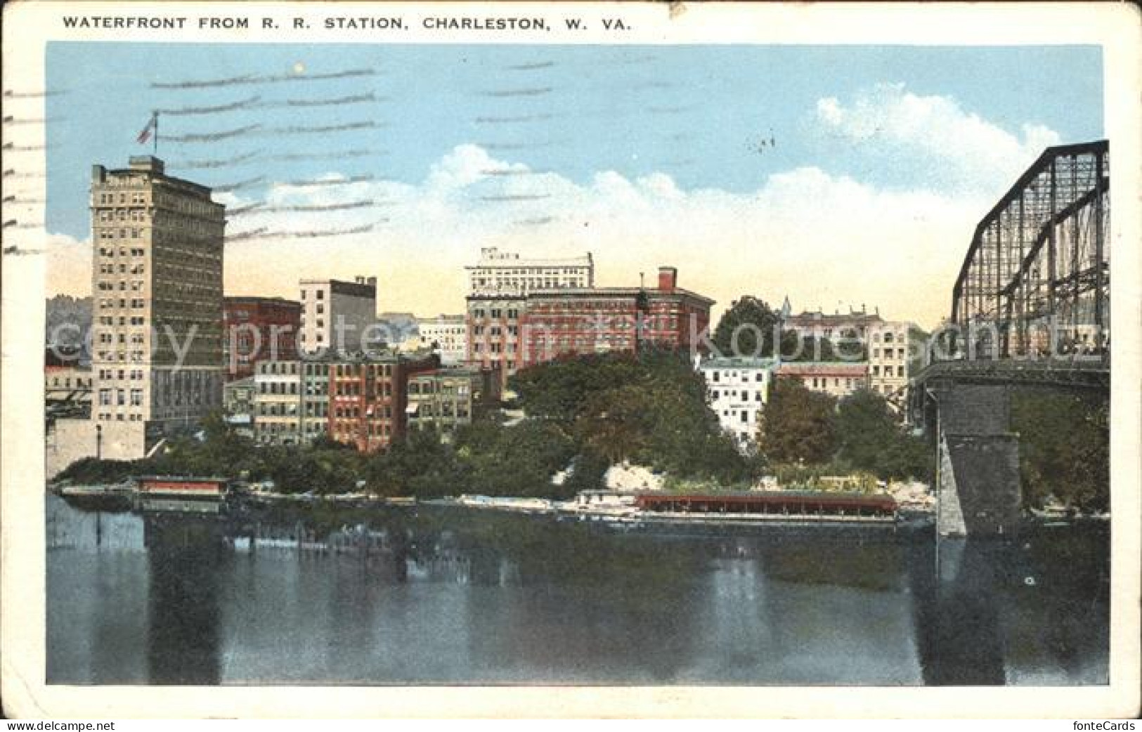 11700847 Charleston_West_Virginia Waterfront From Railroad Station - Sonstige & Ohne Zuordnung