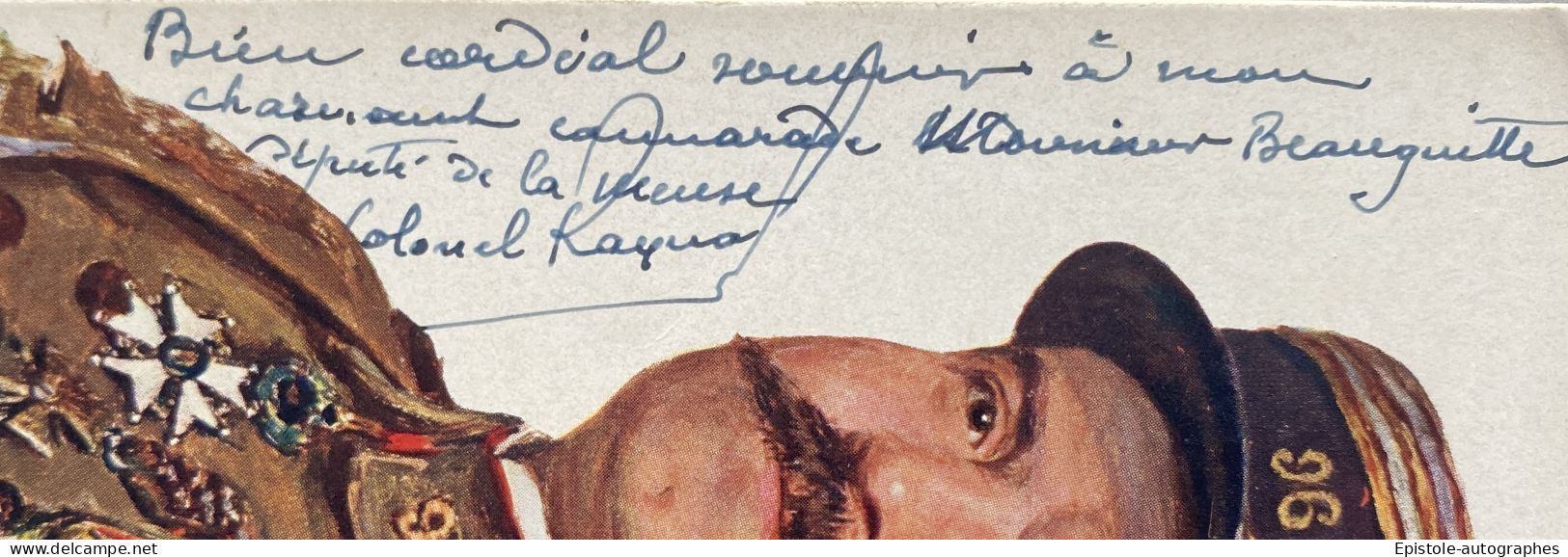 Colonel RAYNAL – Carte/ Lettre Autographe Signée – Verdun & Fort De Vaux - Politiques & Militaires