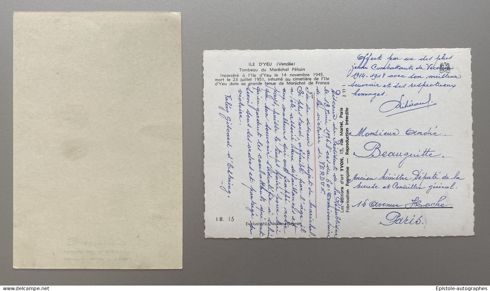 Colonel RAYNAL – Carte/ Lettre Autographe Signée – Verdun & Fort De Vaux - Politico E Militare