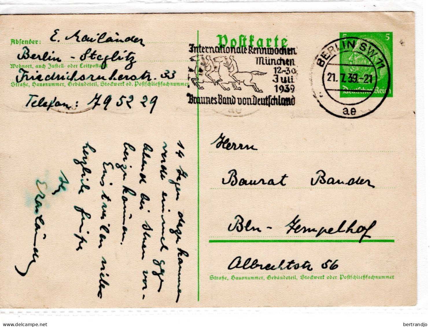 Entier Munchen Juillet 1939 - Briefkaarten