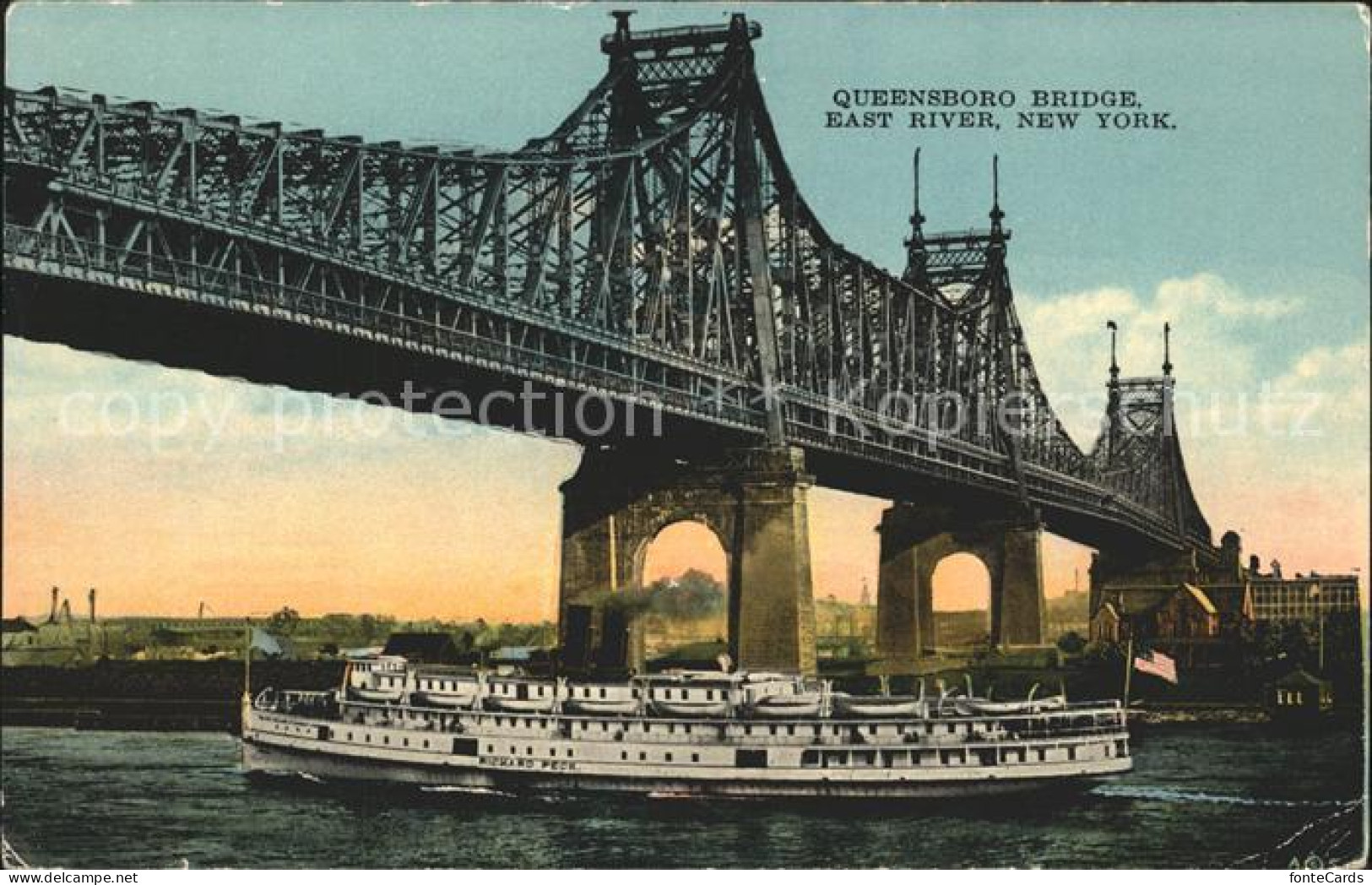 11700797 New_York_City Queensboro Bridge East River Steamer - Autres & Non Classés