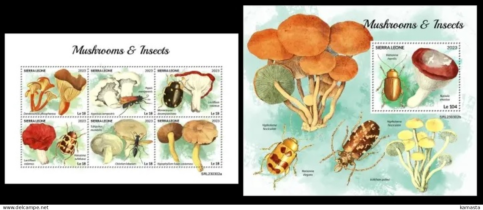 Sierra Leone  2023 Mushrooms & Insects. (302) OFFICIAL ISSUE - Pilze
