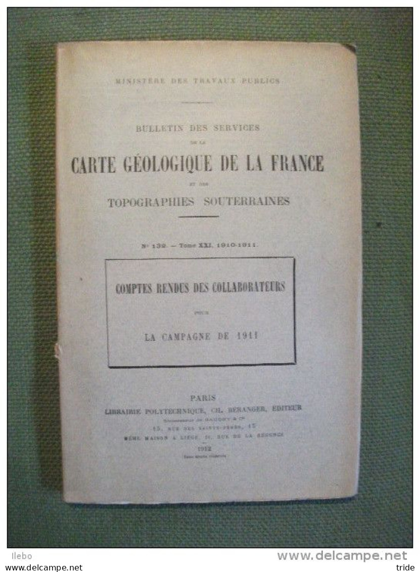 Lot Carte Géologique De La France Et Topographies Souterraines 1912 1911 Carte Géologique Mayenne 1905 Avranches 1849 - Dépliants Turistici