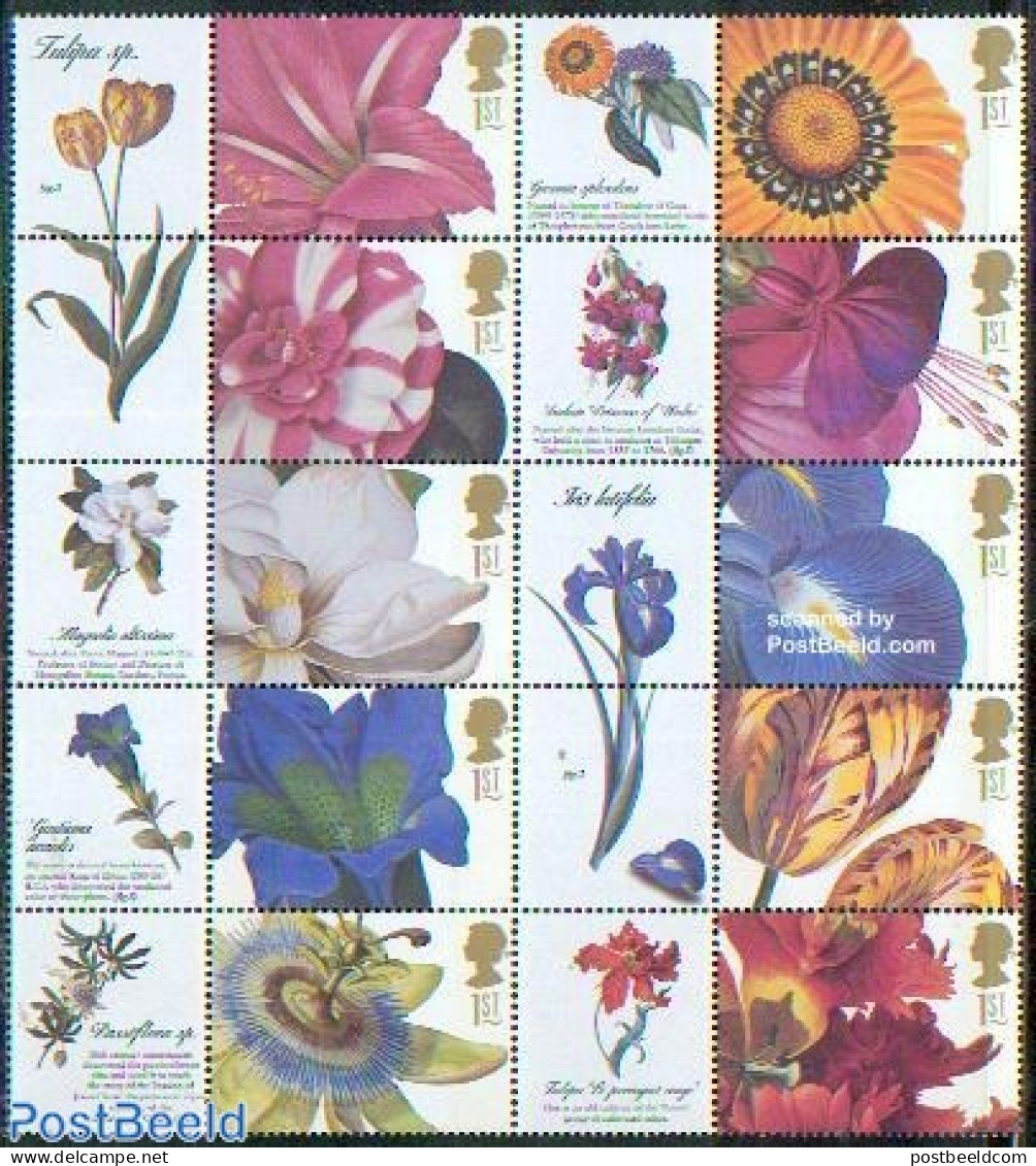 Great Britain 2003 Flowers 10v+tabs, Mint NH, Nature - Flowers & Plants - Ongebruikt