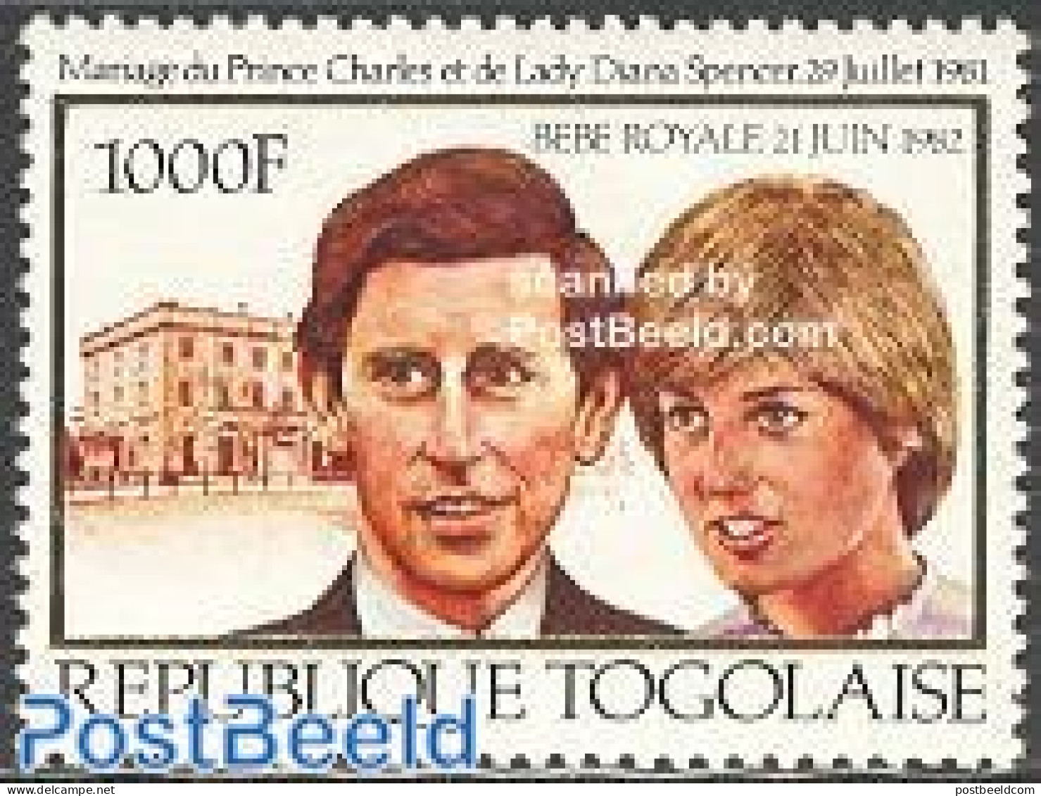 Togo 1982 Birth Of Prince William 1v (overprint), Mint NH, History - Charles & Diana - Kings & Queens (Royalty) - Koniklijke Families