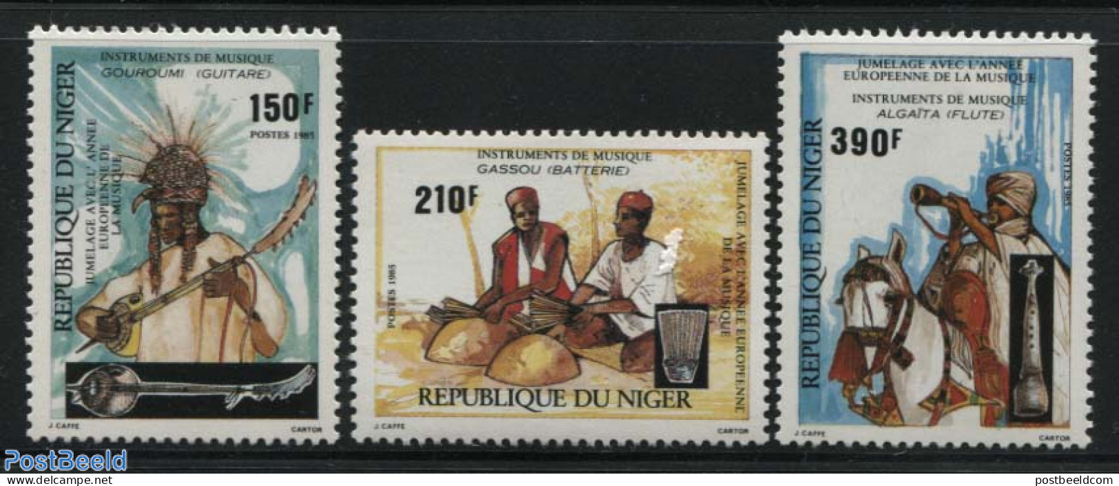 Niger 1985 European Music Year 3v, Mint NH, History - Performance Art - Afriqueeurope - Music - Sonstige & Ohne Zuordnung